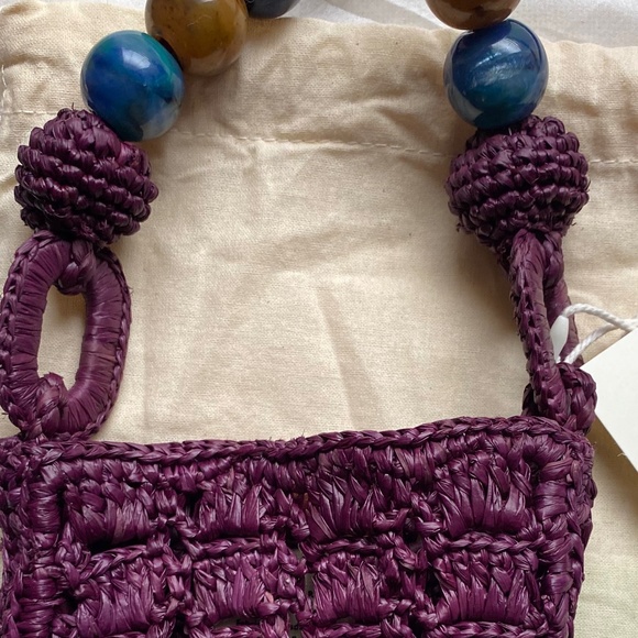 Sezane Tasha Raffia Crossbody Pouch NWT - Picture 2 of 9